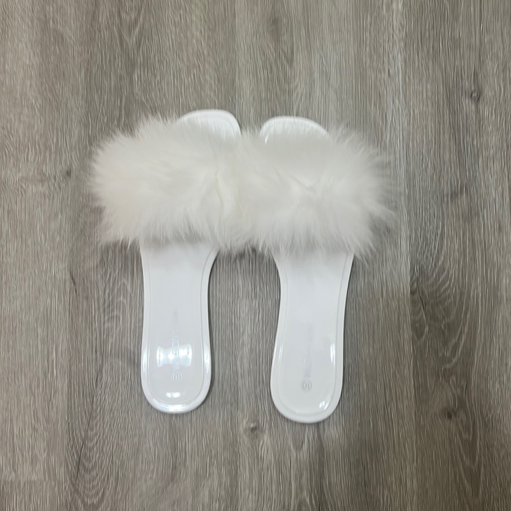 White Fur Sandal